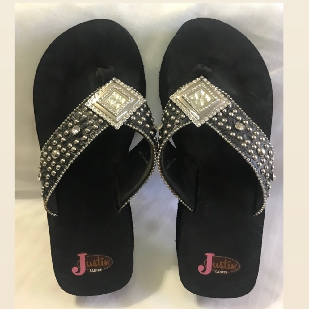 Justin “Bling” Rhinestone Flip Flops